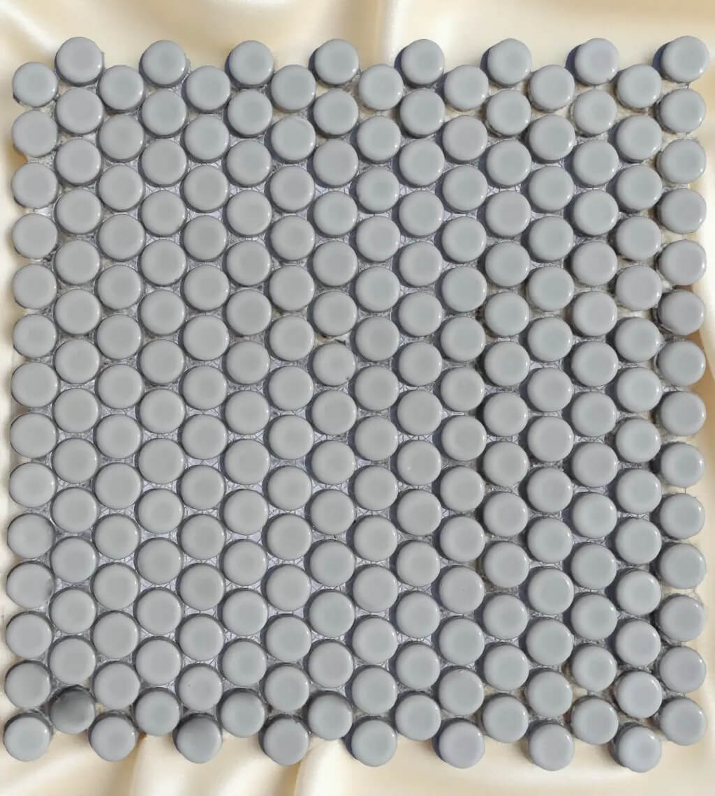 1.8cm圓形馬賽克磁磚-白色